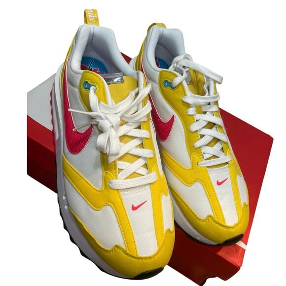 NIKE AIR MAX DAWN SNEAKERS RUNNING VIVID SULFUR RED SZ 10 MEN ATHLETIC ATHEISURE - Picture 7 of 16